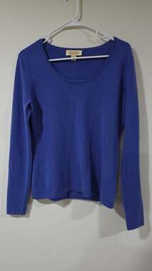 Peck & Peck Royal Blue 100% Pure Cashmere Scoop Neck L/S Sweater Size M